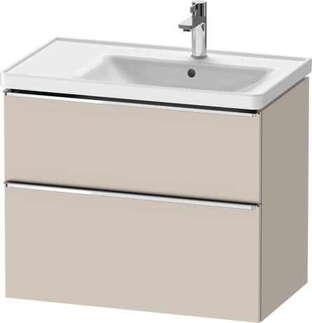 Vanity unit wall-mounted, DE4358010910000 taupe Matt, Decor, Handle Chrome