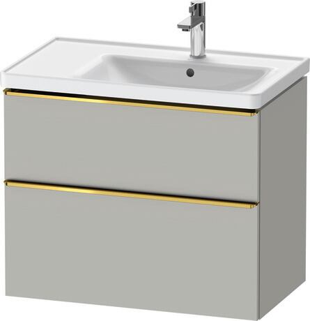 Vanity unit wall-mounted, DE4358034070000 Concrete grey Matt, Decor, Handle Gold