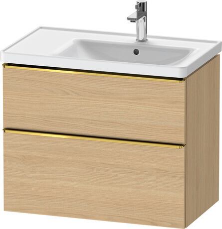 Vanity unit wall-mounted, DE4358034300000 Natural oak Matt, Decor, Handle Gold