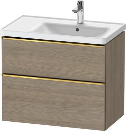 Vanity unit wall-mounted, DE4358034350000 Oak terra Matt, Decor, Handle Gold