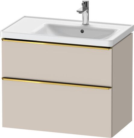 Vanity unit wall-mounted, DE4358034910000 taupe Matt, Decor, Handle Gold