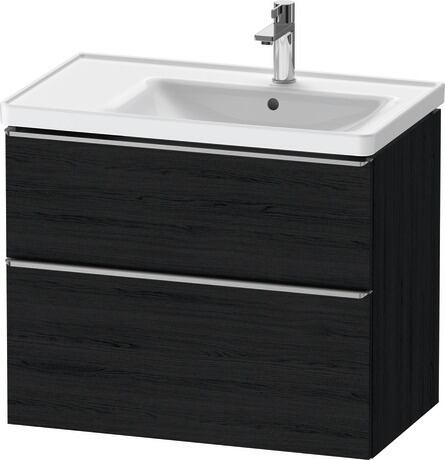 Vanity unit wall-mounted, DE4358070160000 Black oak Matt, Decor, Handle Stainless steel