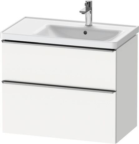 Vanity unit wall-mounted, DE4358070180000 White Matt, Decor, Handle Stainless steel