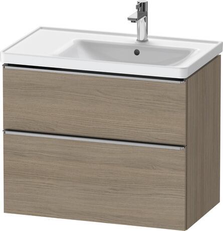 Vanity unit wall-mounted, DE4358070350000 Oak terra Matt, Decor, Handle Stainless steel