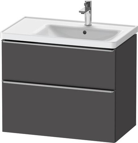 Vanity unit wall-mounted, DE4358070490000 Graphite Matt, Decor, Handle Stainless steel