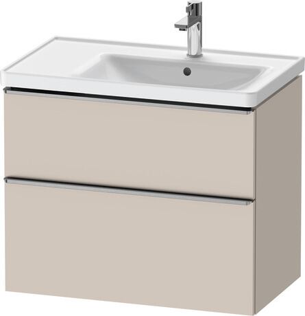 Vanity unit wall-mounted, DE4358070910000 taupe Matt, Decor, Handle Stainless steel