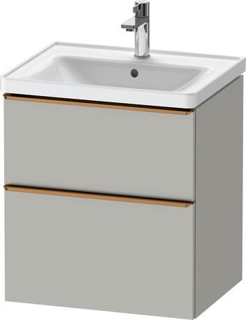 Vanity unit wall-mounted, DE4359004070000 Concrete grey Matt, Decor, Handle Bronze