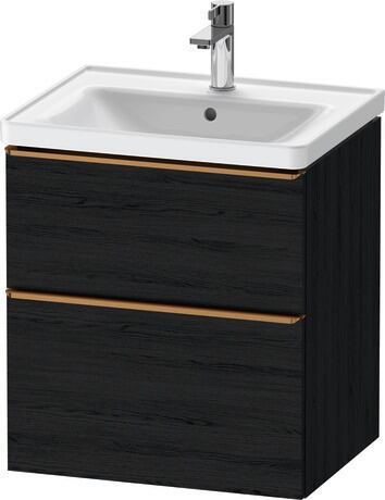 Vanity unit wall-mounted, DE4359004160000 Black oak Matt, Decor, Handle Bronze