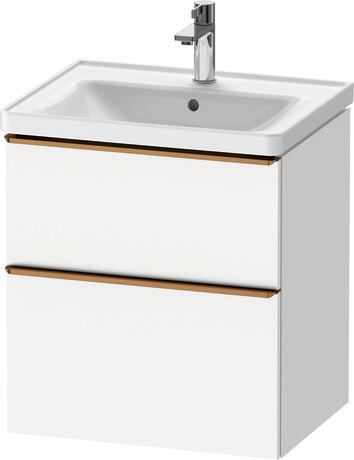 Vanity unit wall-mounted, DE4359004180000 White Matt, Decor, Handle Bronze