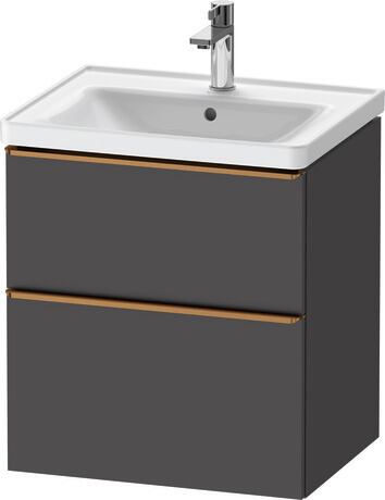 Vanity unit wall-mounted, DE4359004490000 Graphite Matt, Decor, Handle Bronze