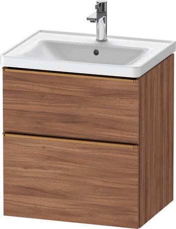 Vanity unit wall-mounted, DE4359004790000 Walnut Matt, Decor, Handle Bronze