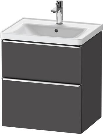 Vanity unit wall-mounted, DE4359010490000 Graphite Matt, Decor, Handle Chrome