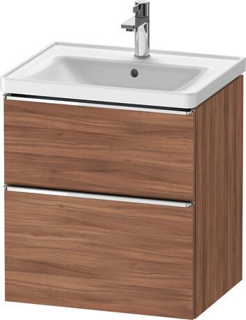 Vanity unit wall-mounted, DE4359010790000 Walnut Matt, Decor, Handle Chrome