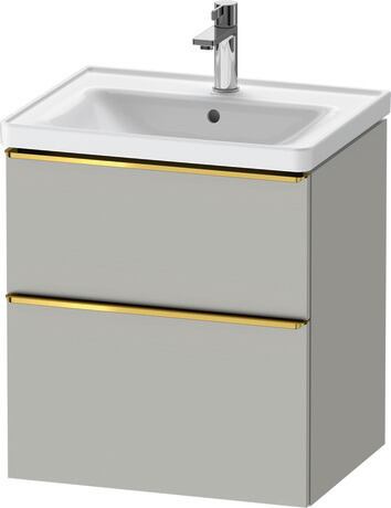 Vanity unit wall-mounted, DE4359034070000 Concrete grey Matt, Decor, Handle Gold