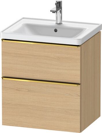 Vanity unit wall-mounted, DE4359034300000 Natural oak Matt, Decor, Handle Gold