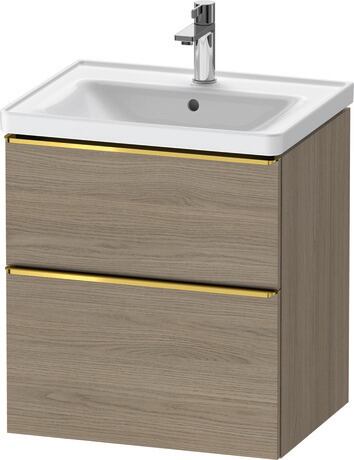 Vanity unit wall-mounted, DE4359034350000 Oak terra Matt, Decor, Handle Gold