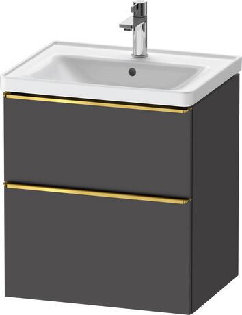 Vanity unit wall-mounted, DE4359034490000 Graphite Matt, Decor, Handle Gold