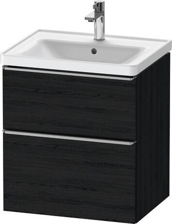 Vanity unit wall-mounted, DE4359070160000 Black oak Matt, Decor, Handle Stainless steel