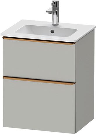 Vanity unit wall-mounted, DE4360004070000 Concrete grey Matt, Decor, Handle Bronze