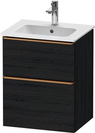 Vanity unit wall-mounted, DE4360004160000 Black oak Matt, Decor, Handle Bronze