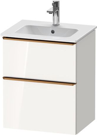 Vanity unit wall-mounted, DE4360004220000 White High Gloss, Decor, Handle Bronze