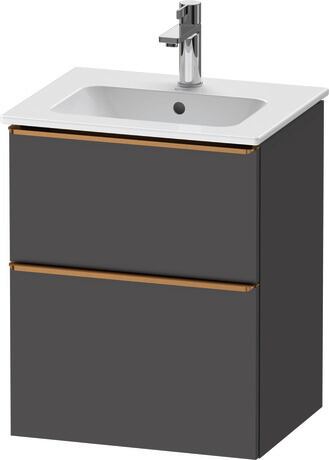 Vanity unit wall-mounted, DE4360004490000 Graphite Matt, Decor, Handle Bronze