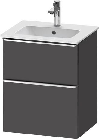 Vanity unit wall-mounted, DE4360010490000 Graphite Matt, Decor, Handle Chrome