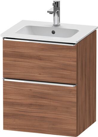 Vanity unit wall-mounted, DE4360010790000 Walnut Matt, Decor, Handle Chrome