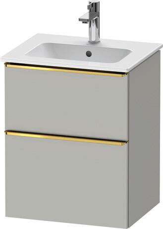 Vanity unit wall-mounted, DE4360034070000 Concrete grey Matt, Decor, Handle Gold