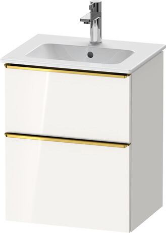 Vanity unit wall-mounted, DE4360034220000 White High Gloss, Decor, Handle Gold