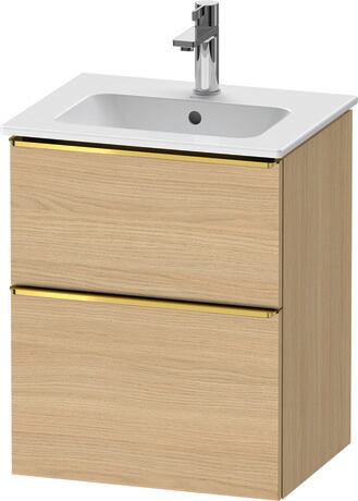 Vanity unit wall-mounted, DE4360034300000 Natural oak Matt, Decor, Handle Gold