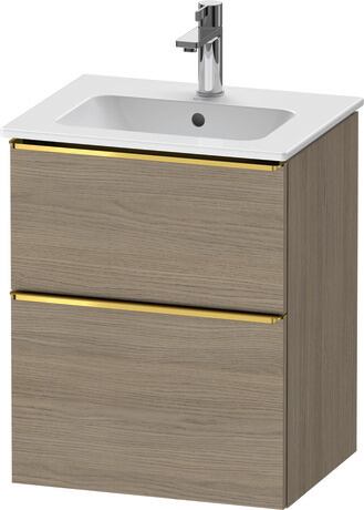 Vanity unit wall-mounted, DE4360034350000 Oak terra Matt, Decor, Handle Gold