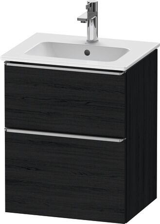 Vanity unit wall-mounted, DE4360070160000 Black oak Matt, Decor, Handle Stainless steel