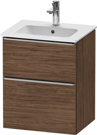 Vanity unit wall-mounted, DE4360070210000 Walnut dark Matt, Decor, Handle Stainless steel