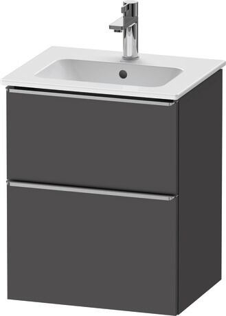 Vanity unit wall-mounted, DE4360070490000 Graphite Matt, Decor, Handle Stainless steel