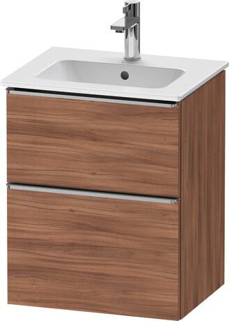 Vanity unit wall-mounted, DE4360070790000 Walnut Matt, Decor, Handle Stainless steel