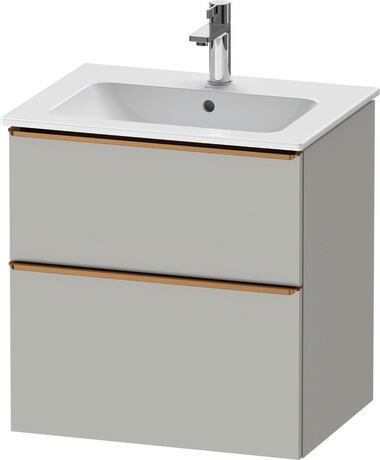 Vanity unit wall-mounted, DE4361004070000 Concrete grey Matt, Decor, Handle Bronze