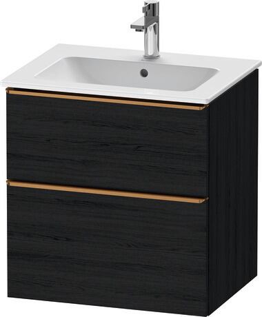 Vanity unit wall-mounted, DE4361004160000 Black oak Matt, Decor, Handle Bronze