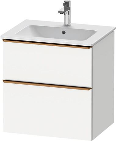 Vanity unit wall-mounted, DE4361004180000 White Matt, Decor, Handle Bronze