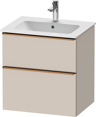 Vanity unit wall-mounted, DE4361004910000 taupe Matt, Decor, Handle Bronze