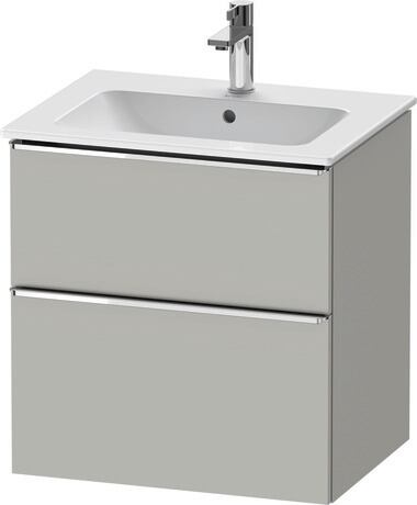 Vanity unit wall-mounted, DE4361010070000 Concrete grey Matt, Decor, Handle Chrome