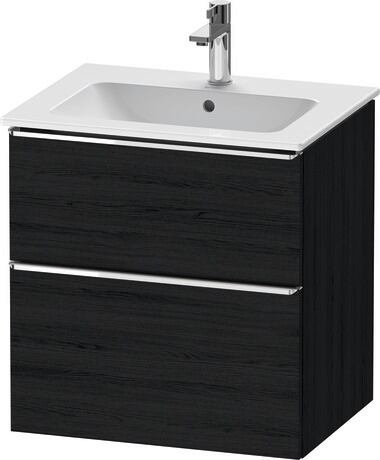 Vanity unit wall-mounted, DE4361010160000 Black oak Matt, Decor, Handle Chrome