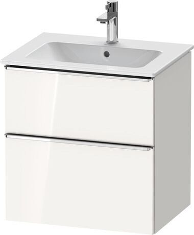 Vanity unit wall-mounted, DE4361010220000 White High Gloss, Decor, Handle Chrome