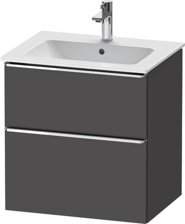 Vanity unit wall-mounted, DE4361010490000 Graphite Matt, Decor, Handle Chrome