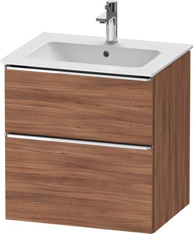 Vanity unit wall-mounted, DE4361010790000 Walnut Matt, Decor, Handle Chrome