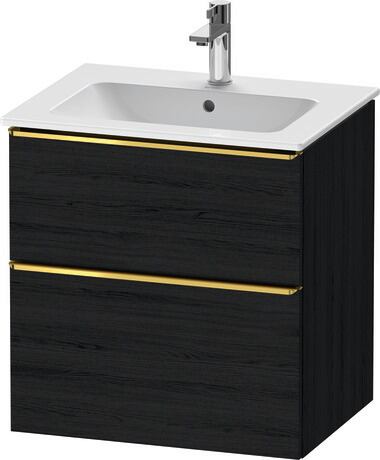 Vanity unit wall-mounted, DE4361034160000 Black oak Matt, Decor, Handle Gold