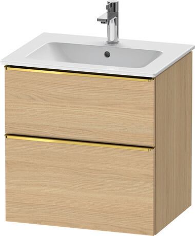 Vanity unit wall-mounted, DE4361034300000 Natural oak Matt, Decor, Handle Gold