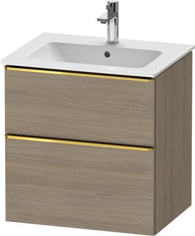 Vanity unit wall-mounted, DE4361034350000 Oak terra Matt, Decor, Handle Gold