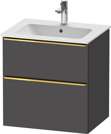 Vanity unit wall-mounted, DE4361034490000 Graphite Matt, Decor, Handle Gold