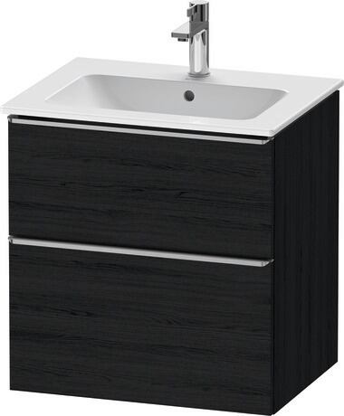 Vanity unit wall-mounted, DE4361070160000 Black oak Matt, Decor, Handle Stainless steel